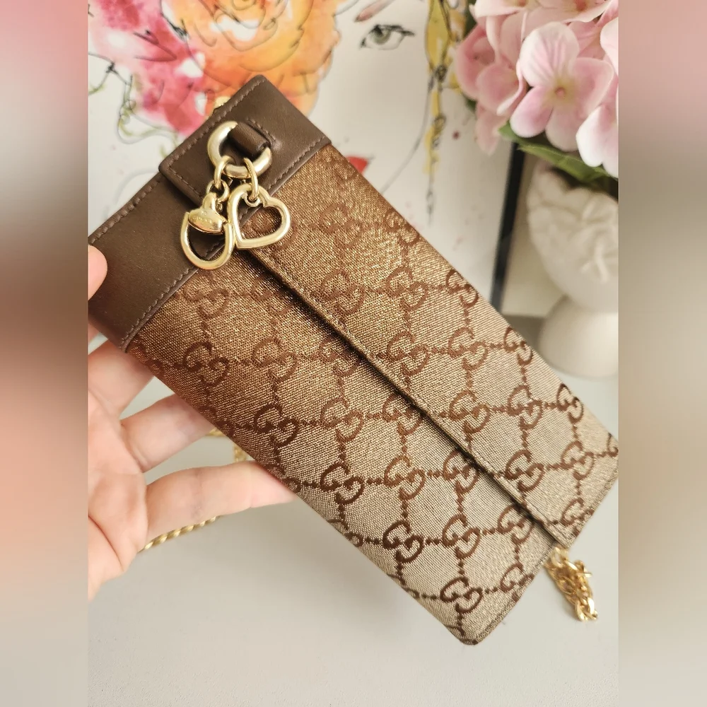 GUCCI Brown Monogram Ombre Effect Canvas and Leather Wallet - Picture 15 of 16